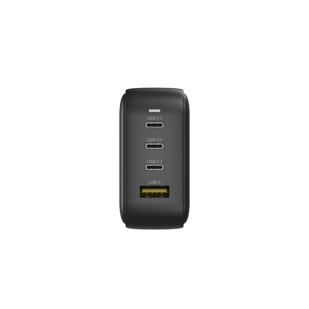 TRAVEL QUAD GaN 4 ポート 100W 充電器、USB PD および QC 3.0 搭載、ブラック (旅行用充電器)