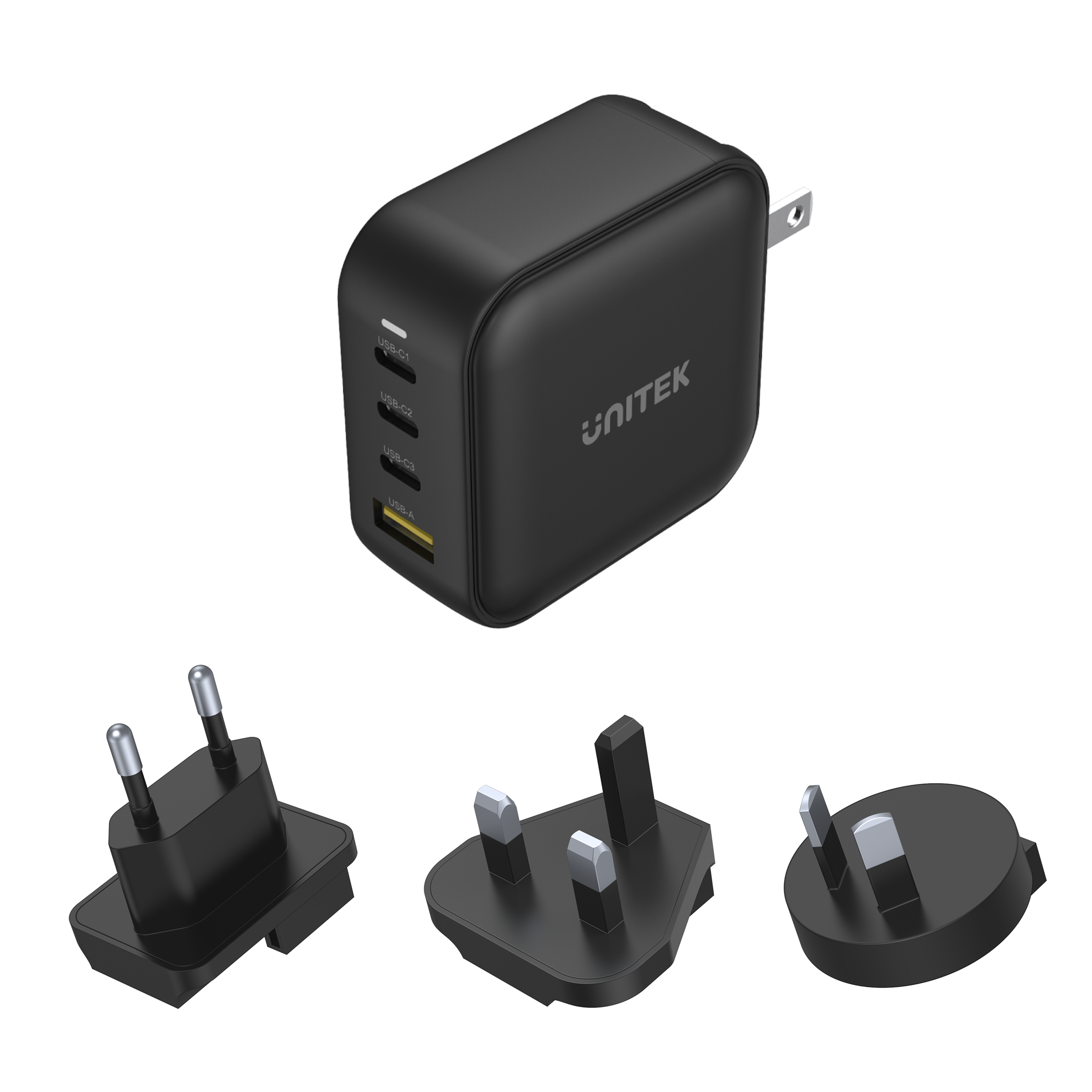 Chargeur GaN 100W D-Link DCP-101 – 4 Ports (3xUSB-C, 1xUSB-A), PD 3.0/QC 4.0, Compact, Fiche EU