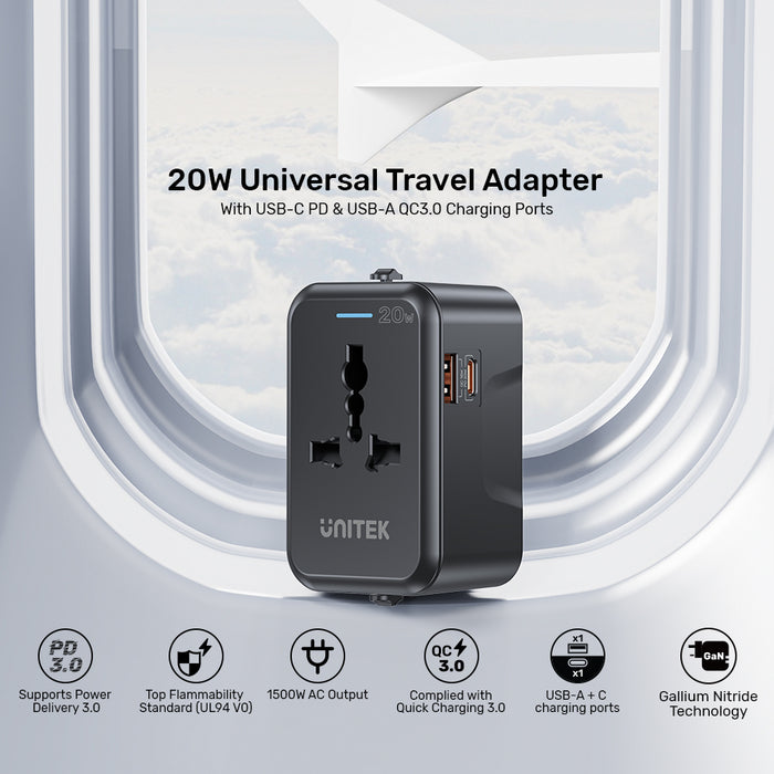 20W Universal Travel Adapter | UNITEK