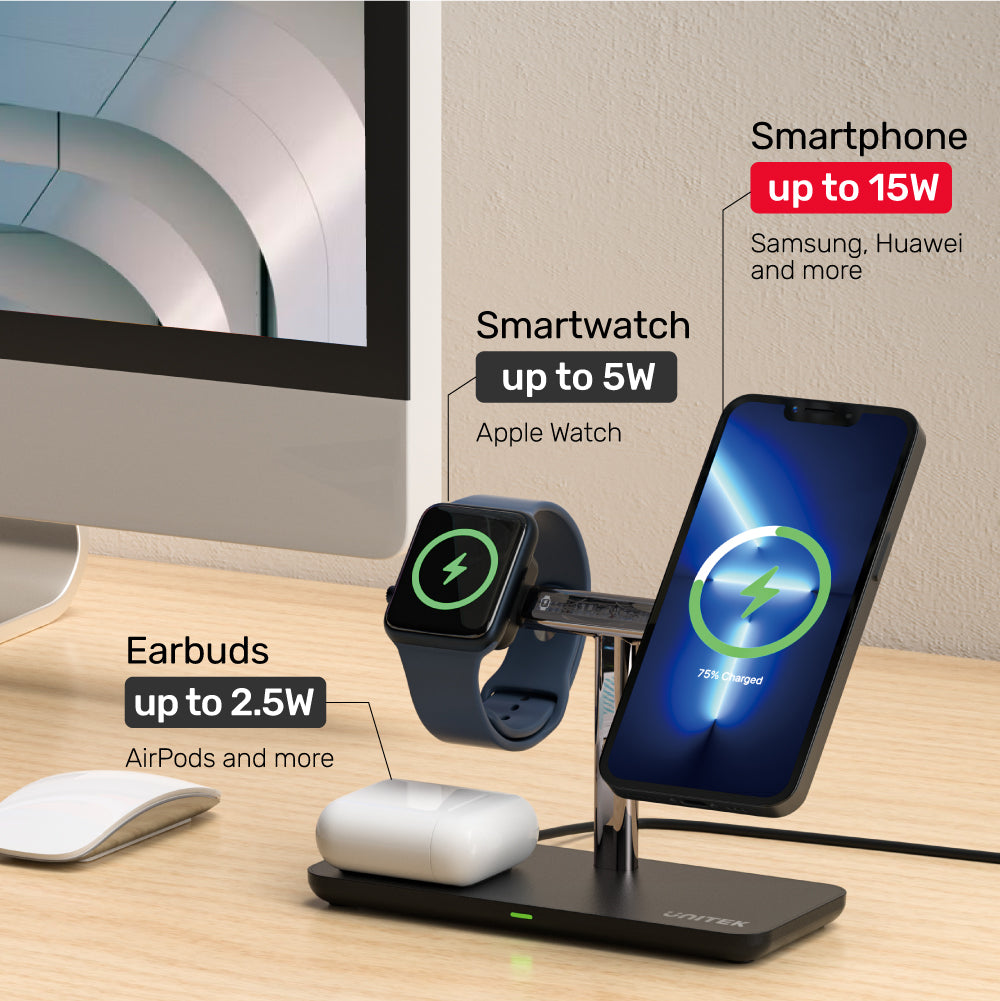 MagMighty TRI 3-in-1 Dividable Magnetic Wireless Charging Stand
