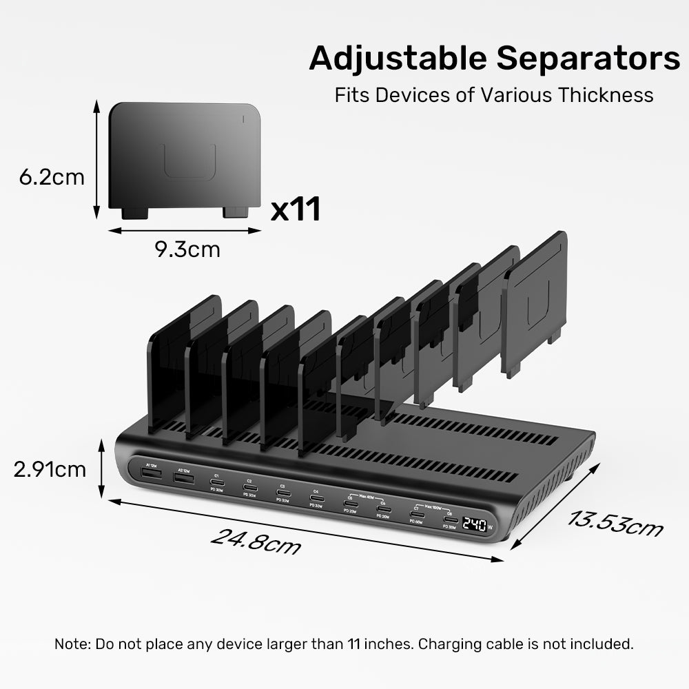 uCharge 240W 10-Port USB Smart Charging Station