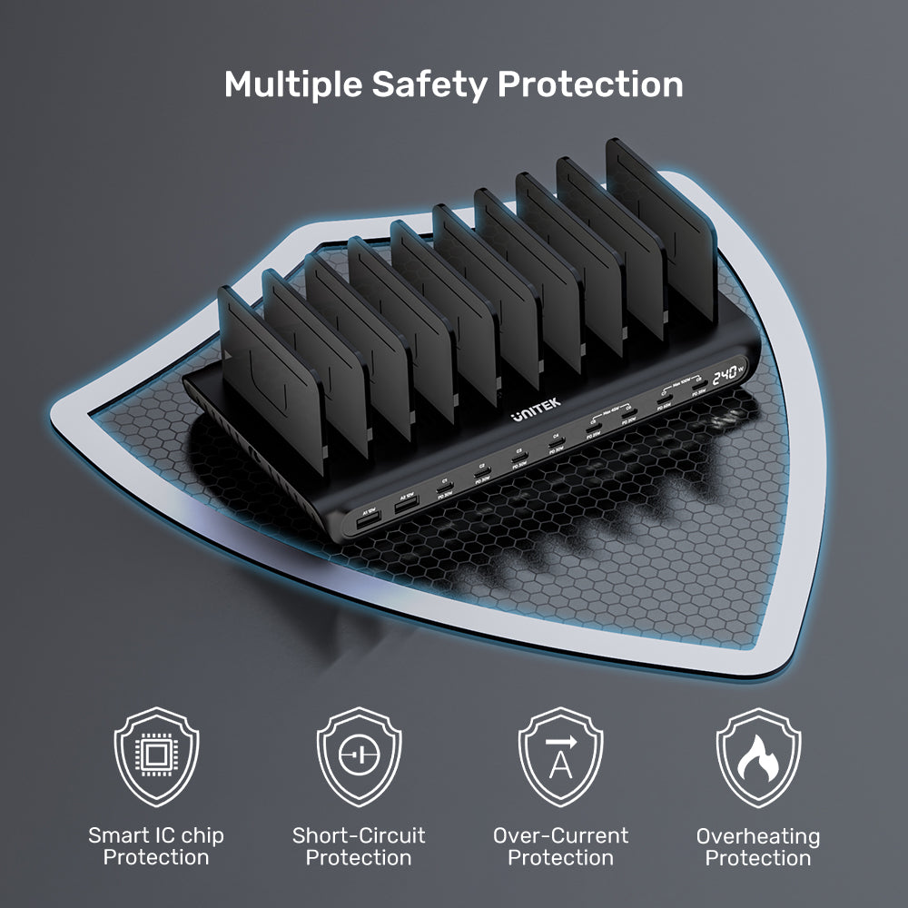 uCharge 240W 10-Port USB Smart Charging Station