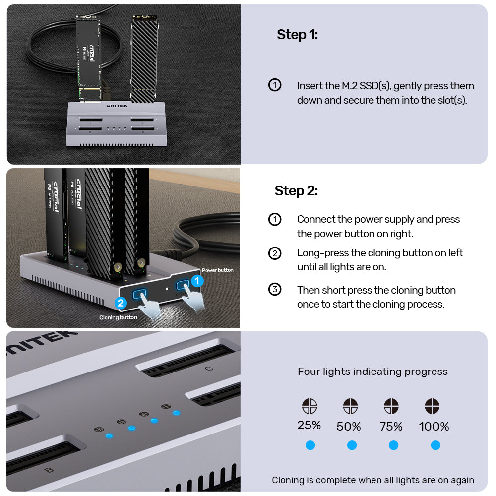 USB4 4-Bay M.2 SSD Docking Station