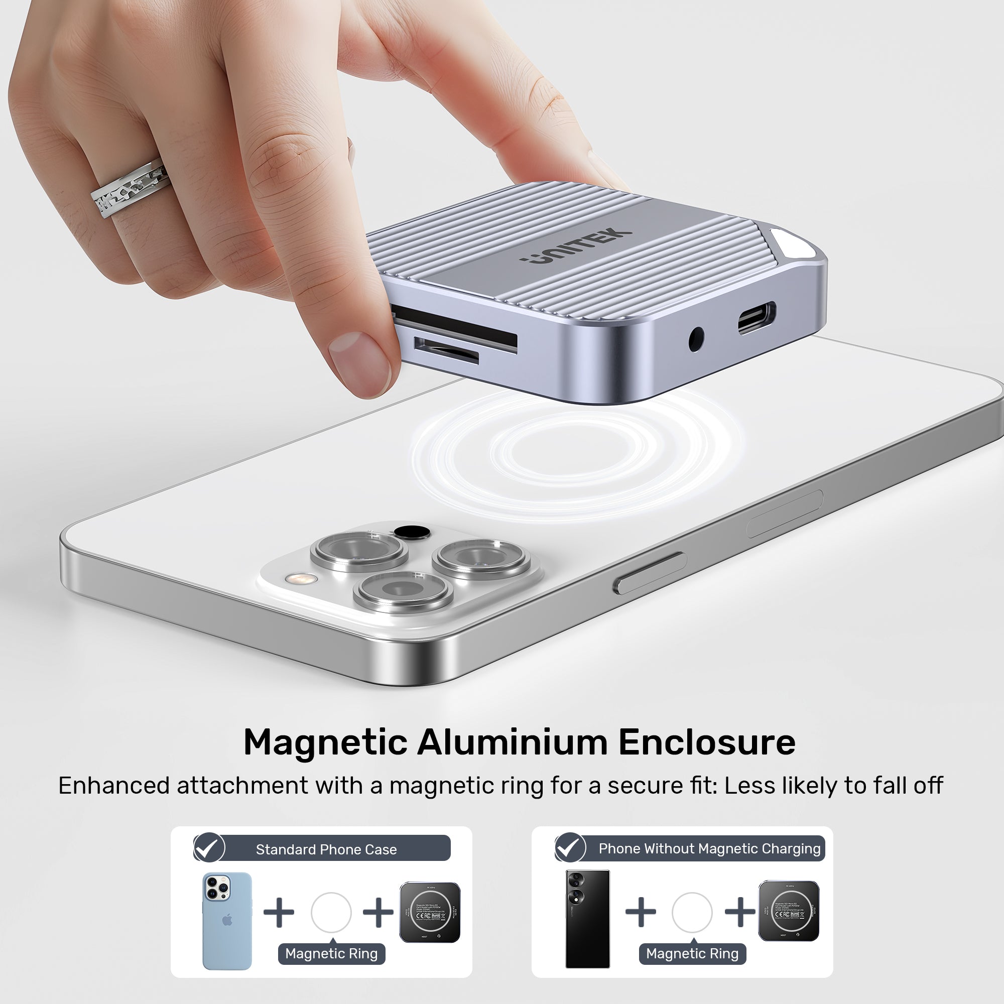 Magnetic SD/ Micro SD Card Reader with PD100W