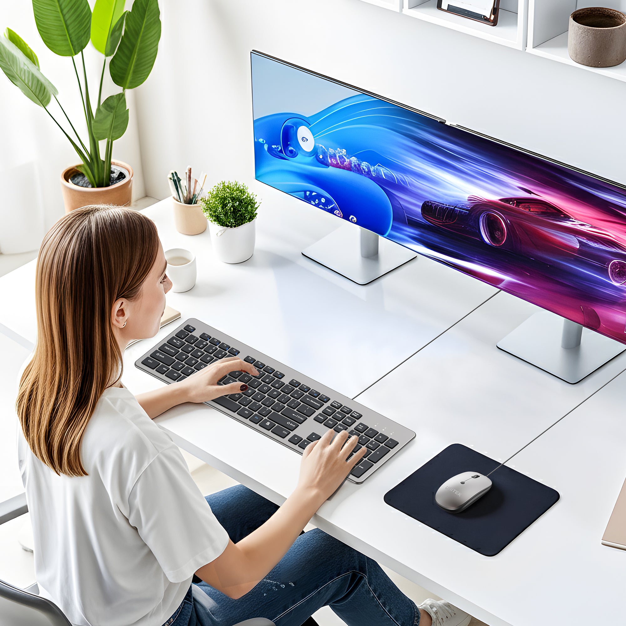 SlimTap Ultra Light Wired Keyboard with 104 keys