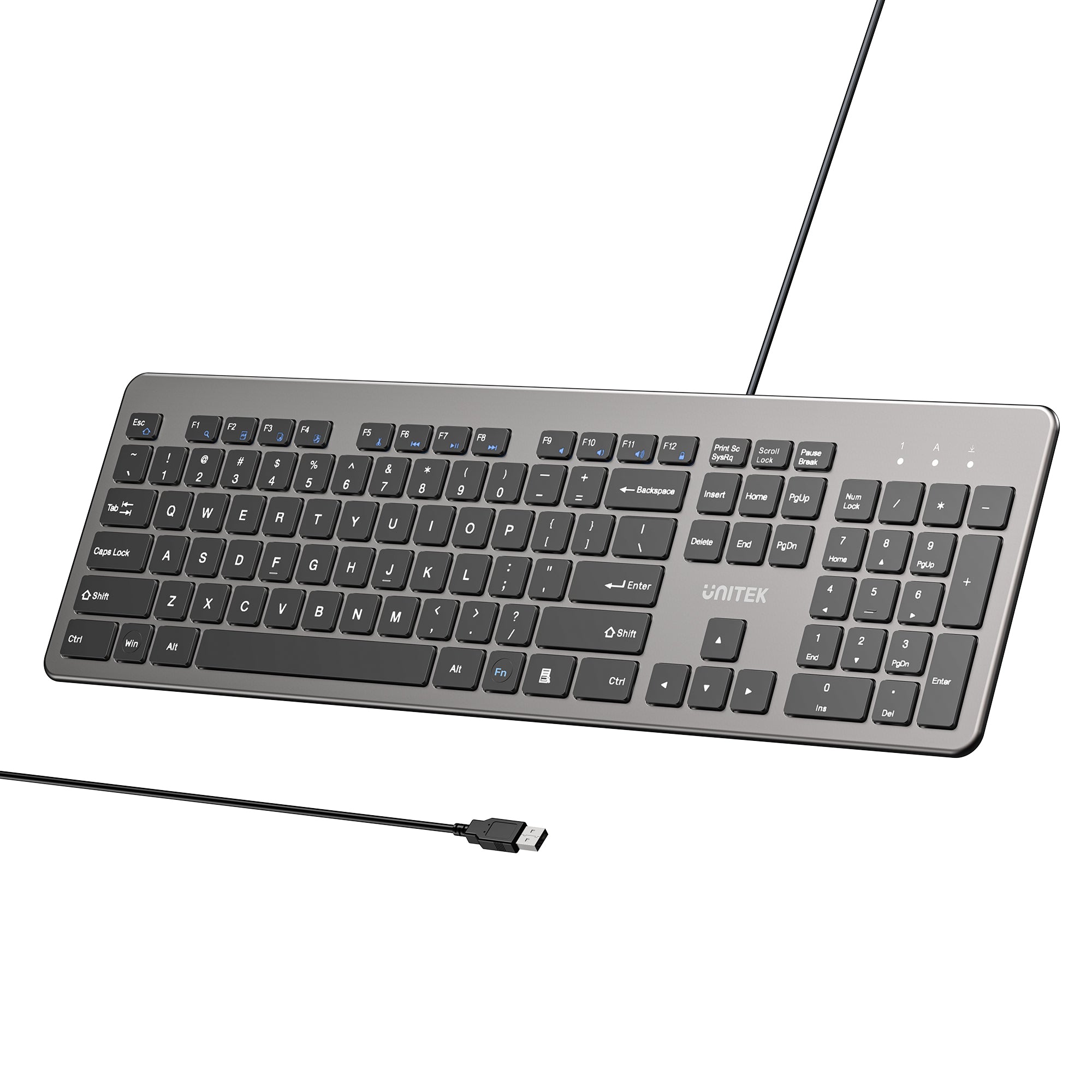 SlimTap Ultra Light Wired Keyboard with 104 keys