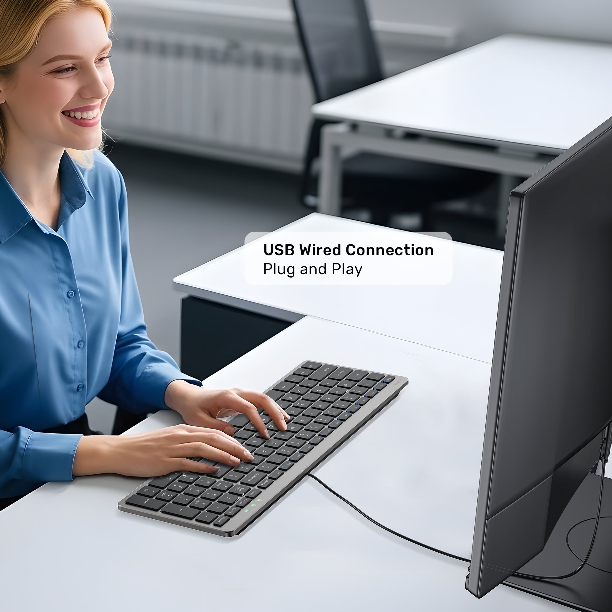 SlimTap Ultra Light Wired Keyboard with 99 keys