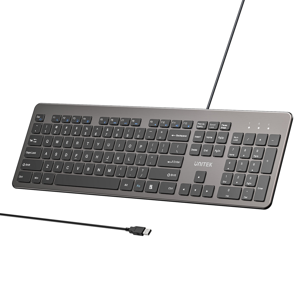 SlimTap Ultra Light Wired Keyboard with 104 keys | UNITEK