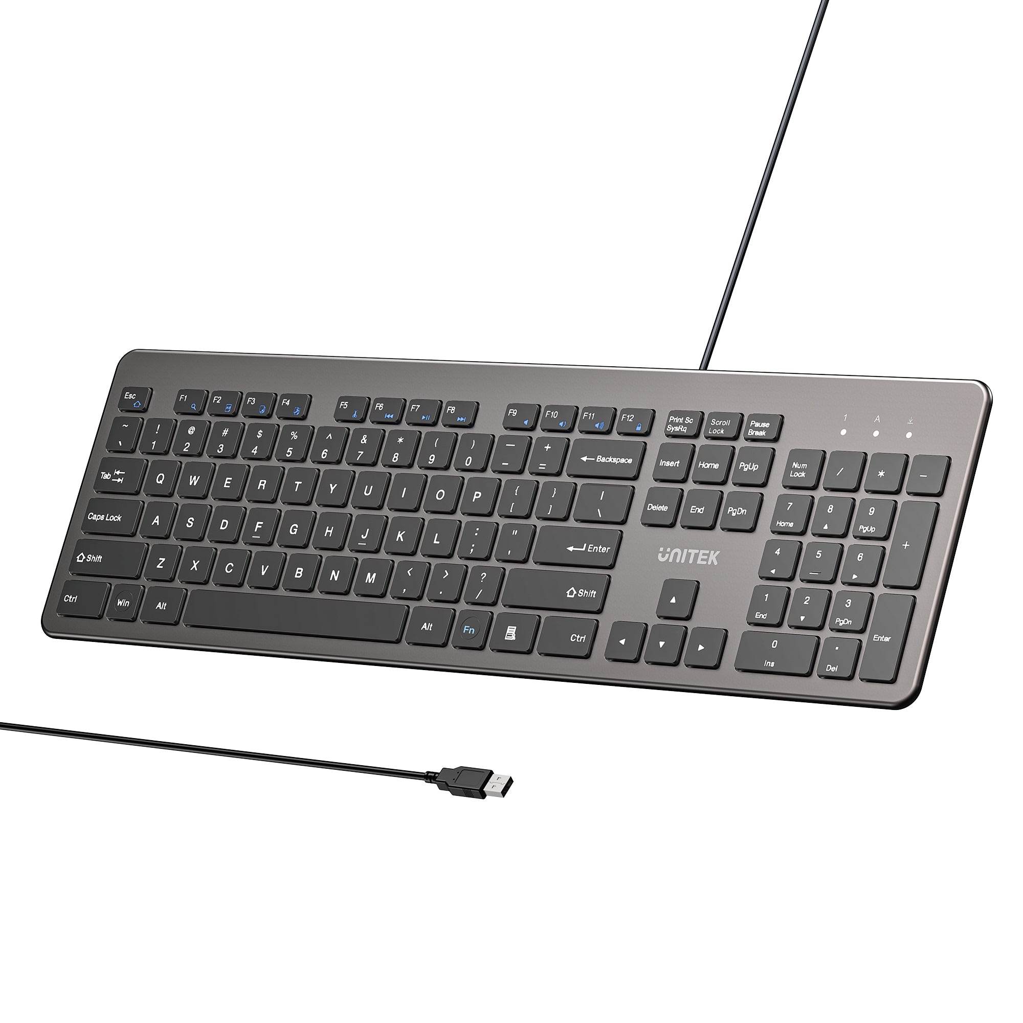 SlimTap Ultra Light Wired Keyboard with 104 keys