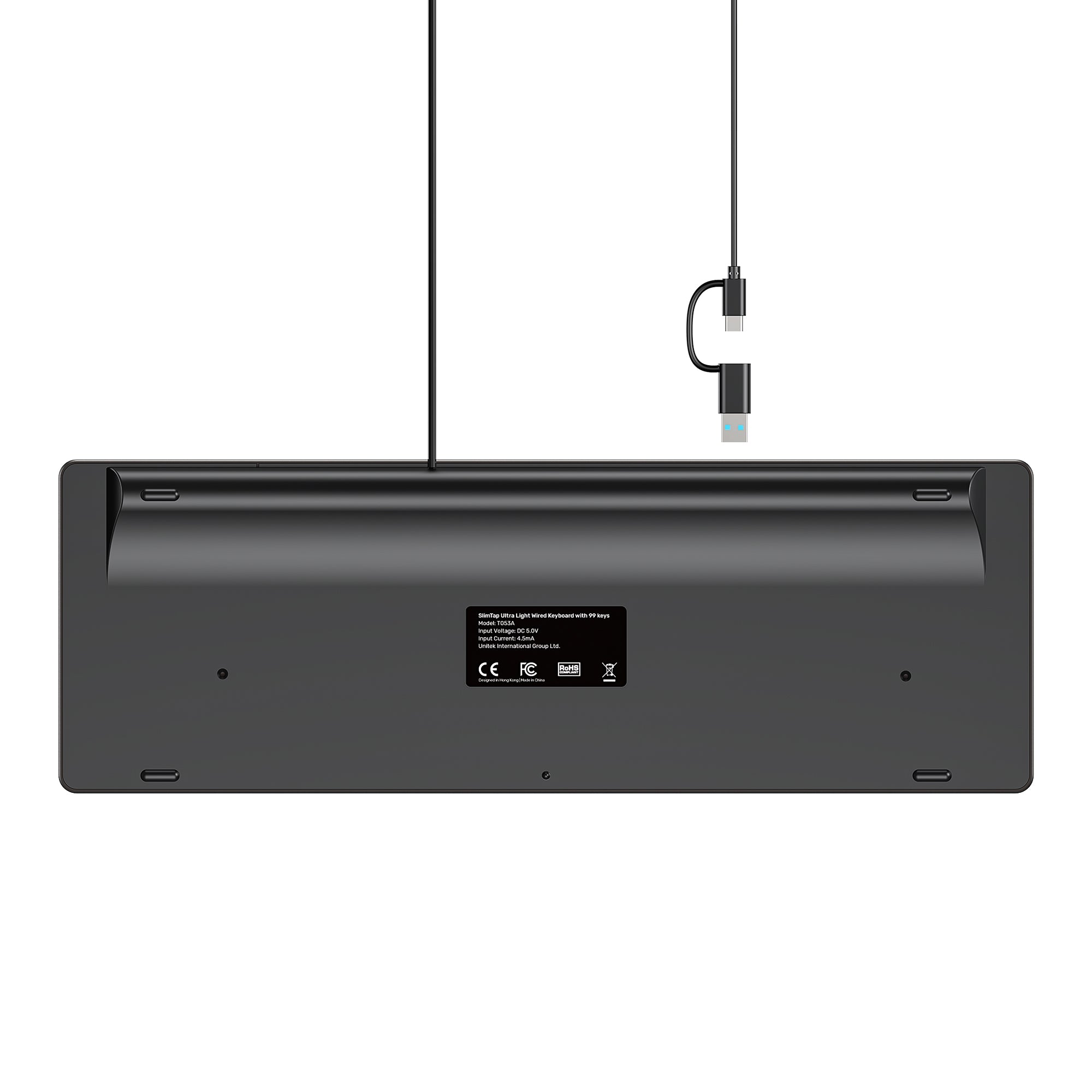 SlimTap Ultra Light Wired Keyboard with 99 keys