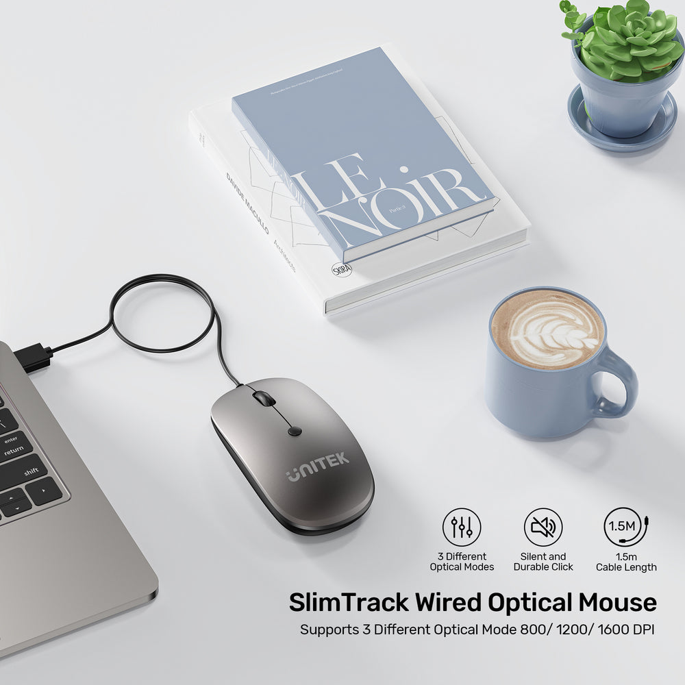 Computer Mouse Impa SlimTrack Wired Optical Mouse | UNITEK