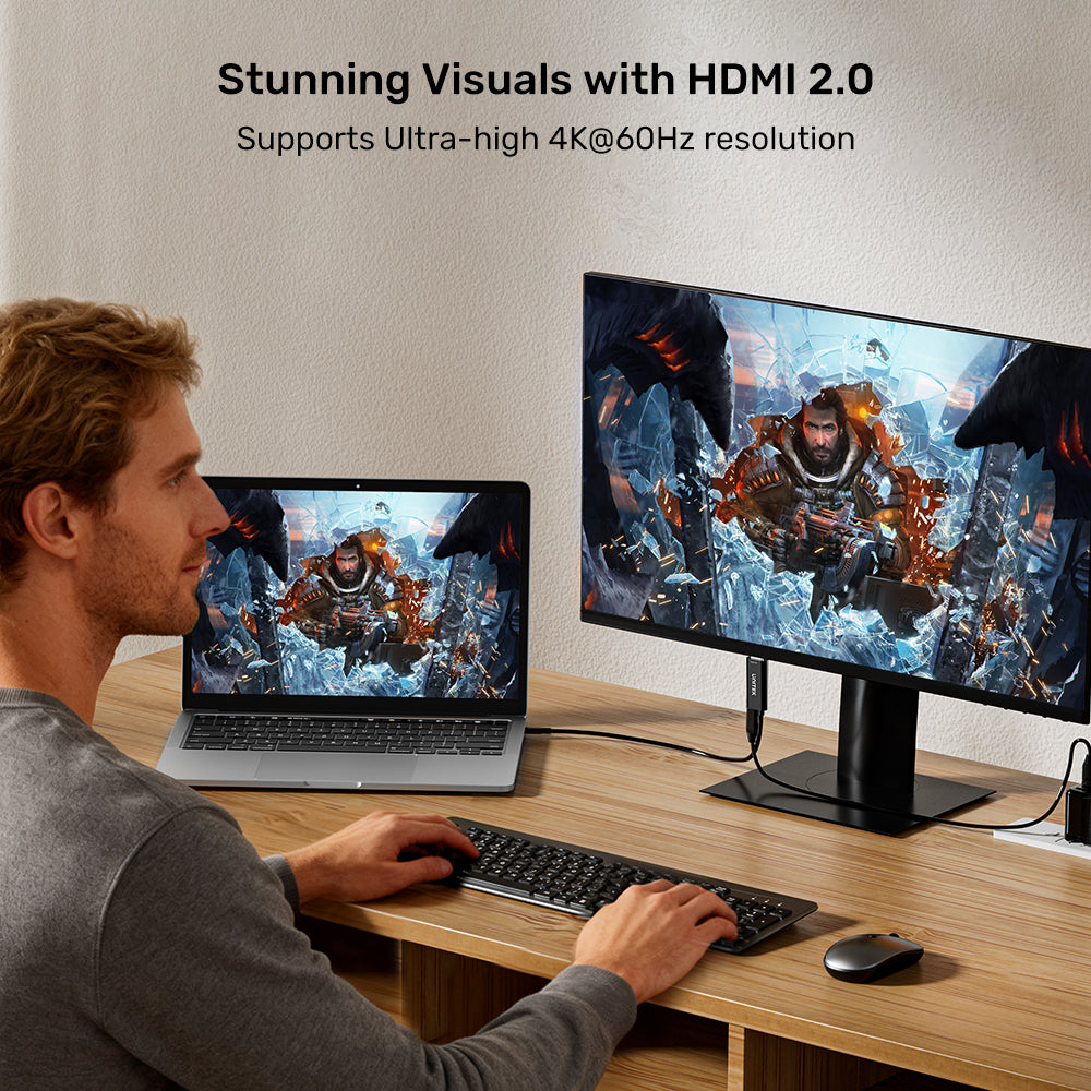 USB-C to HDMI 4K@60Hz Cable with PD 100W