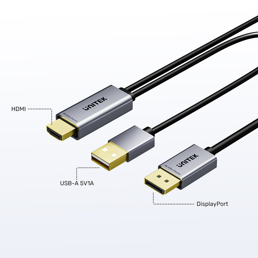 HDMI to DisplayPort 4K Cable 1.8M | UNITEK