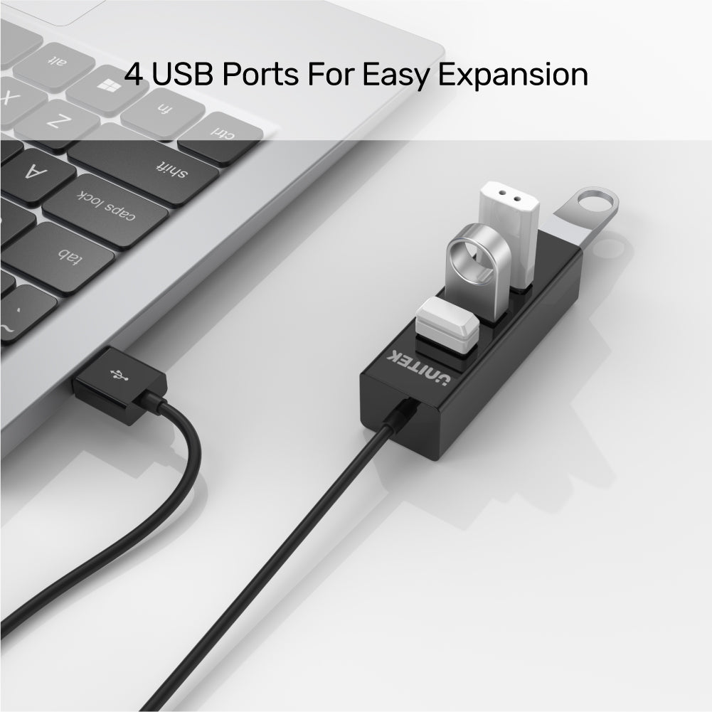 4 Ports USB 2.0 Hub (80cm Cable)