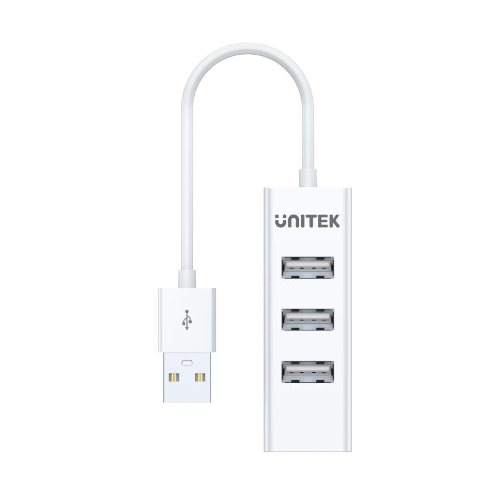 ホワイトの 4 ポート USB 2.0 ハブ