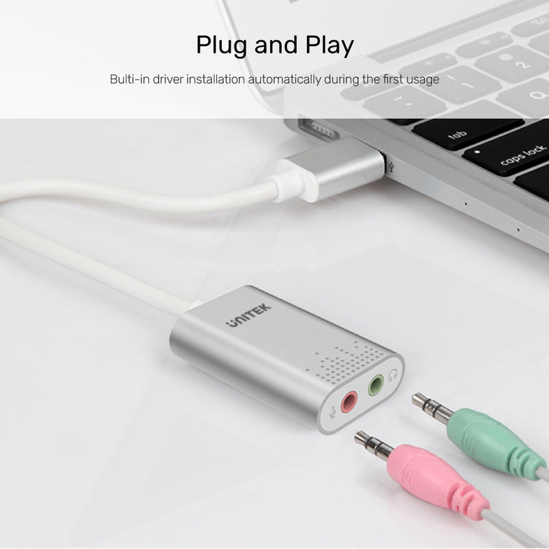 USB 2.0 External Sound Card Adapter for Stereo Audio | UNITEK