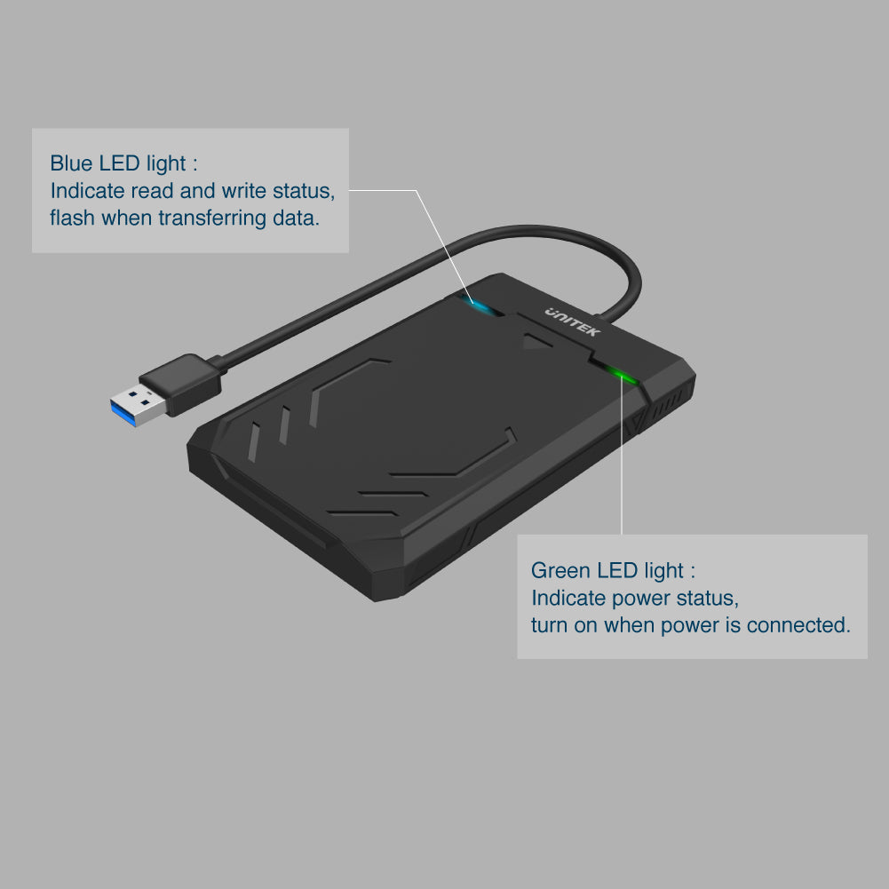DiskGuard Raiden 2.5" SATA III 2.5” HDD/SSD Hard Disk Enclosure
