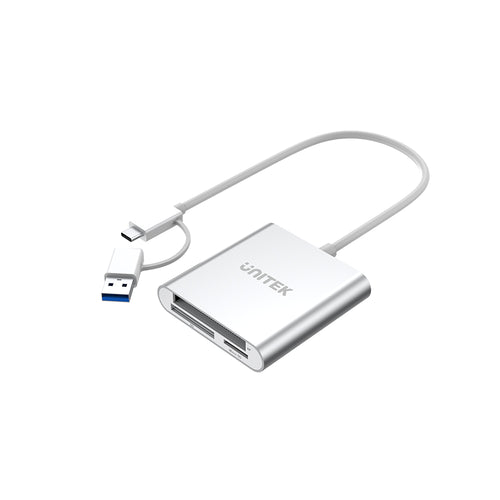 3 Ports USB3.0 Card Reader With USB-C Adapter | UNITEK