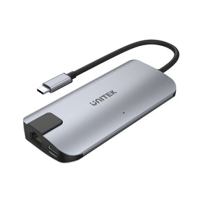 5-in-1 USB-C イーサネット ハブ、デュアル モニターと 60W の電力供給