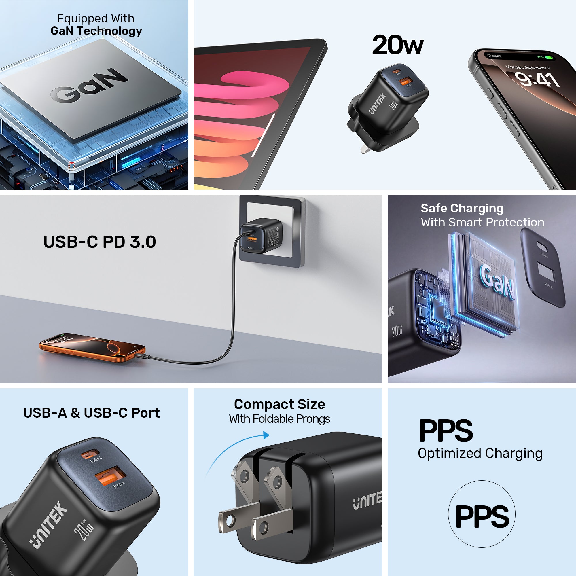 Zeno 20W Dual-Port Gan Wall Charger