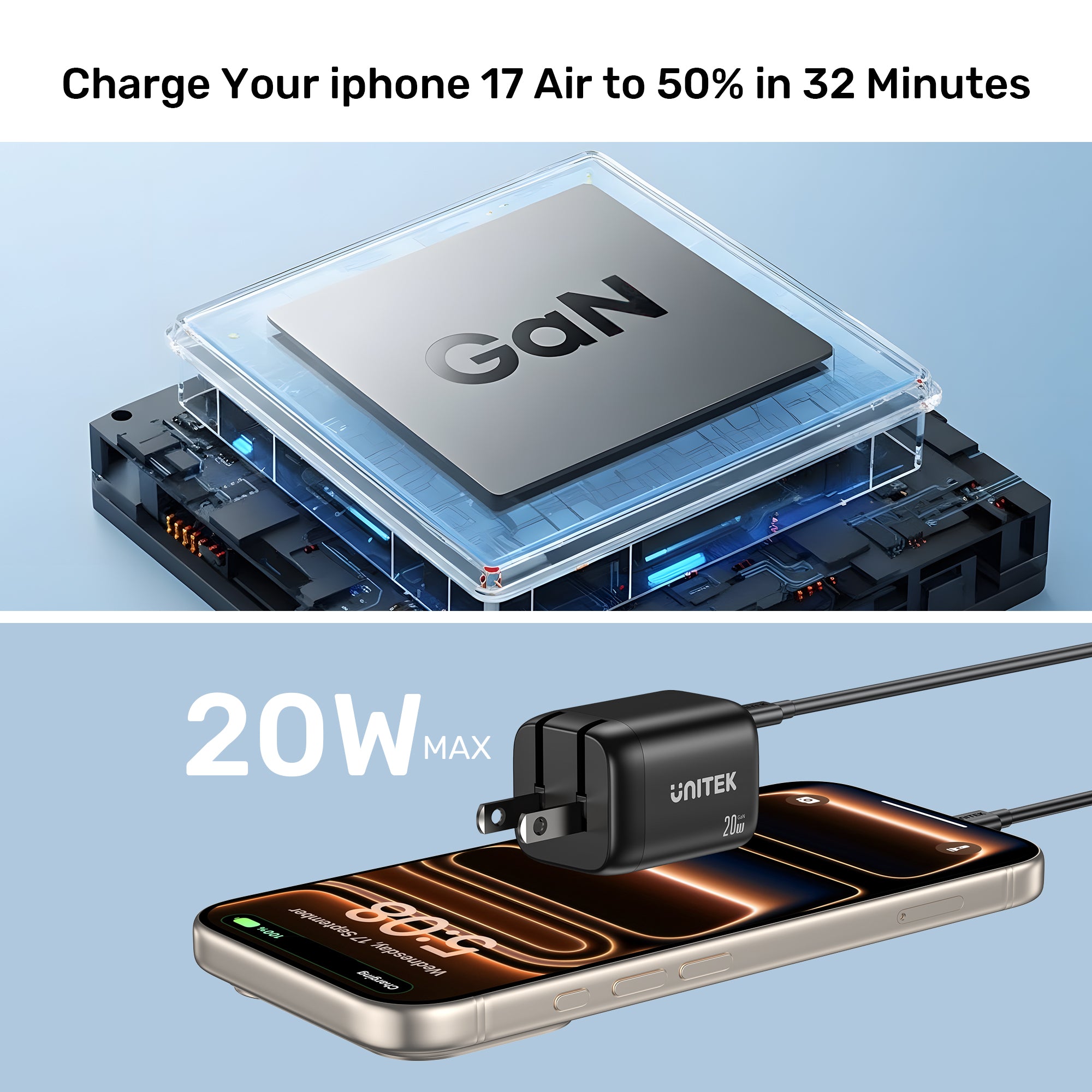 Zeno 20W Dual-Port Gan Wall Charger