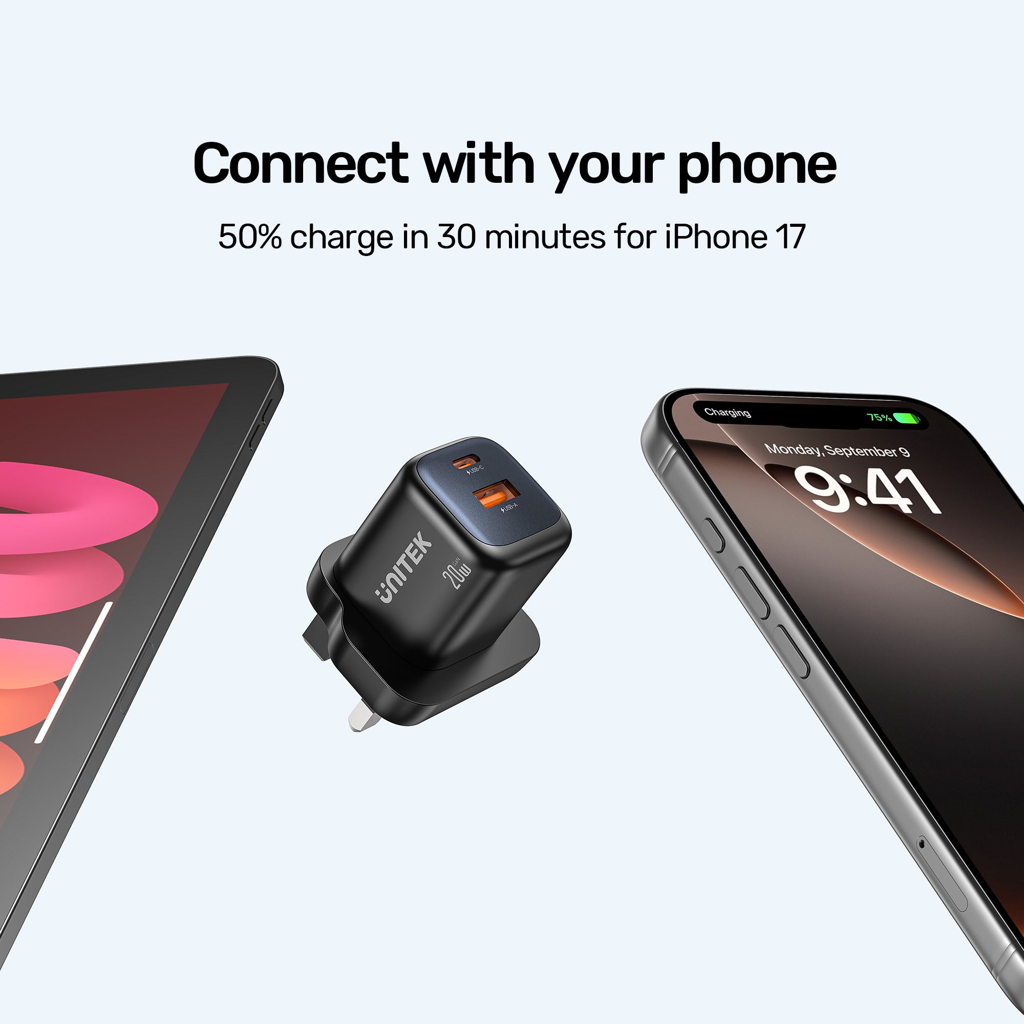 Zeno 20W Dual-Port Gan Wall Charger