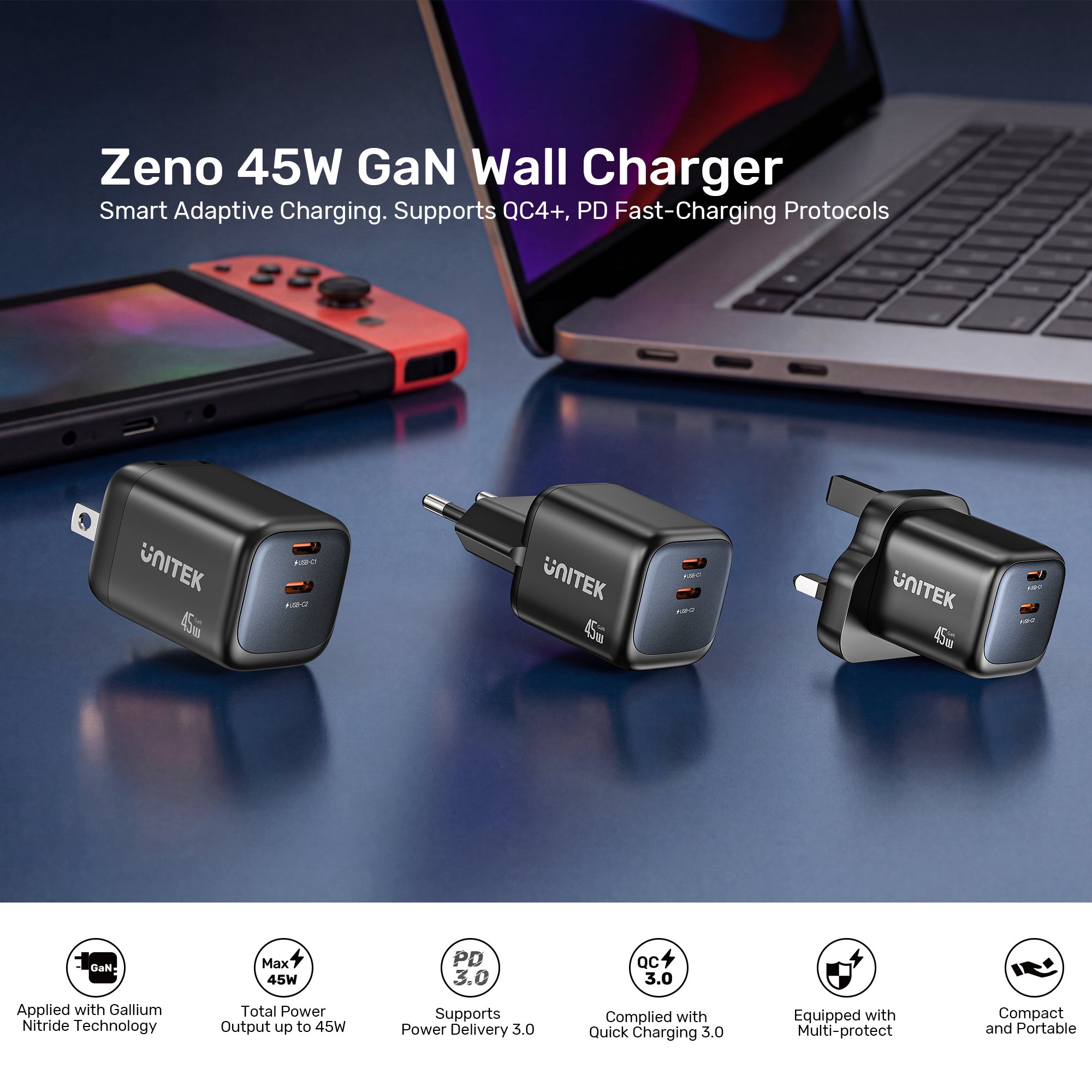 Zeno 45W GaN Wall Charger