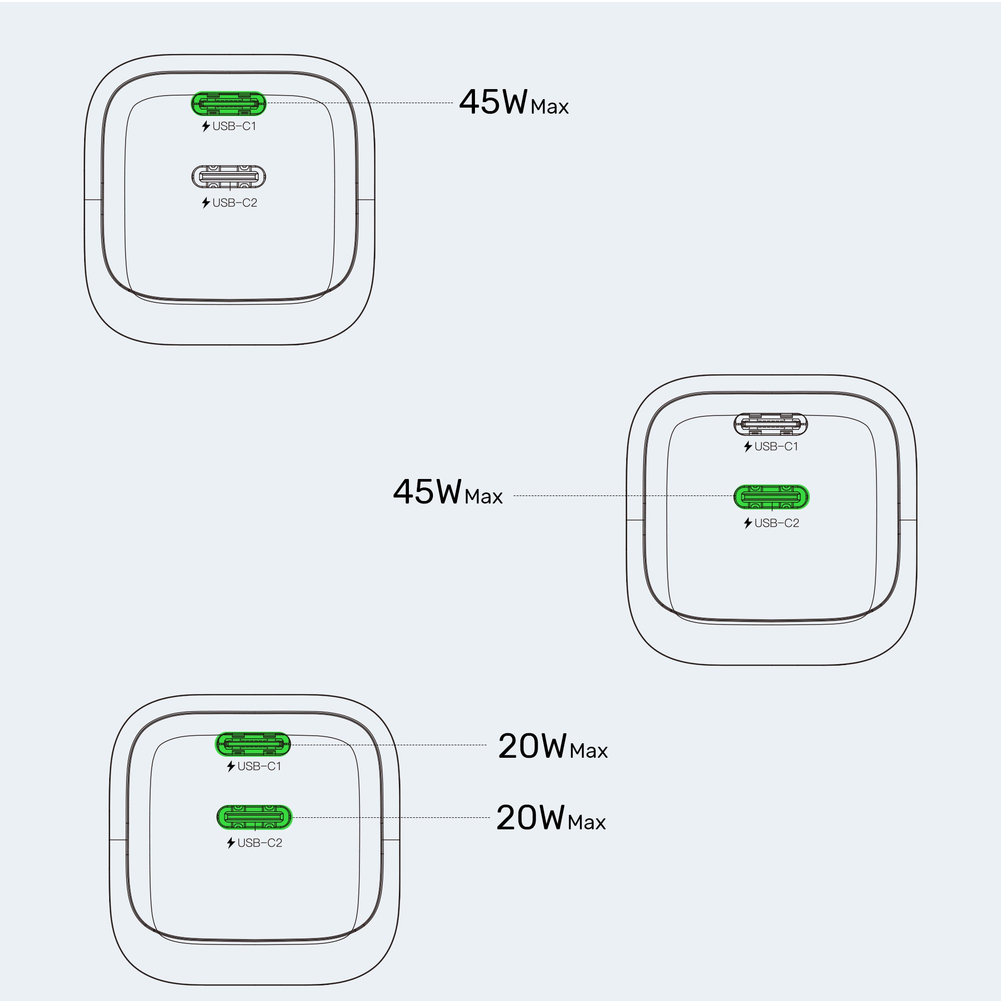 Zeno 45W GaN Wall Charger