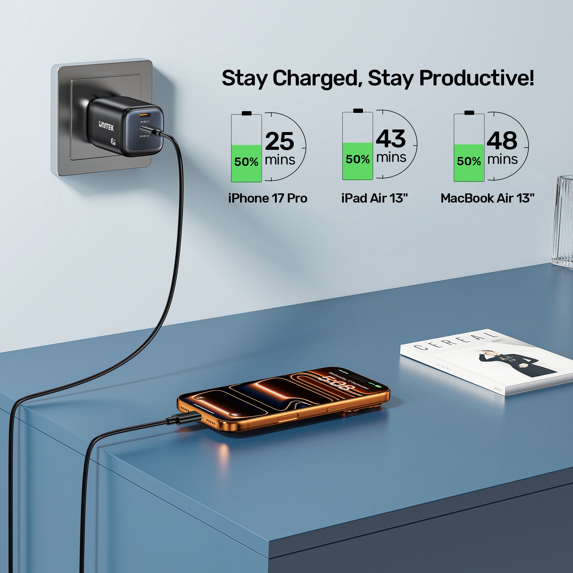 Zeno 45W GaN Wall Charger