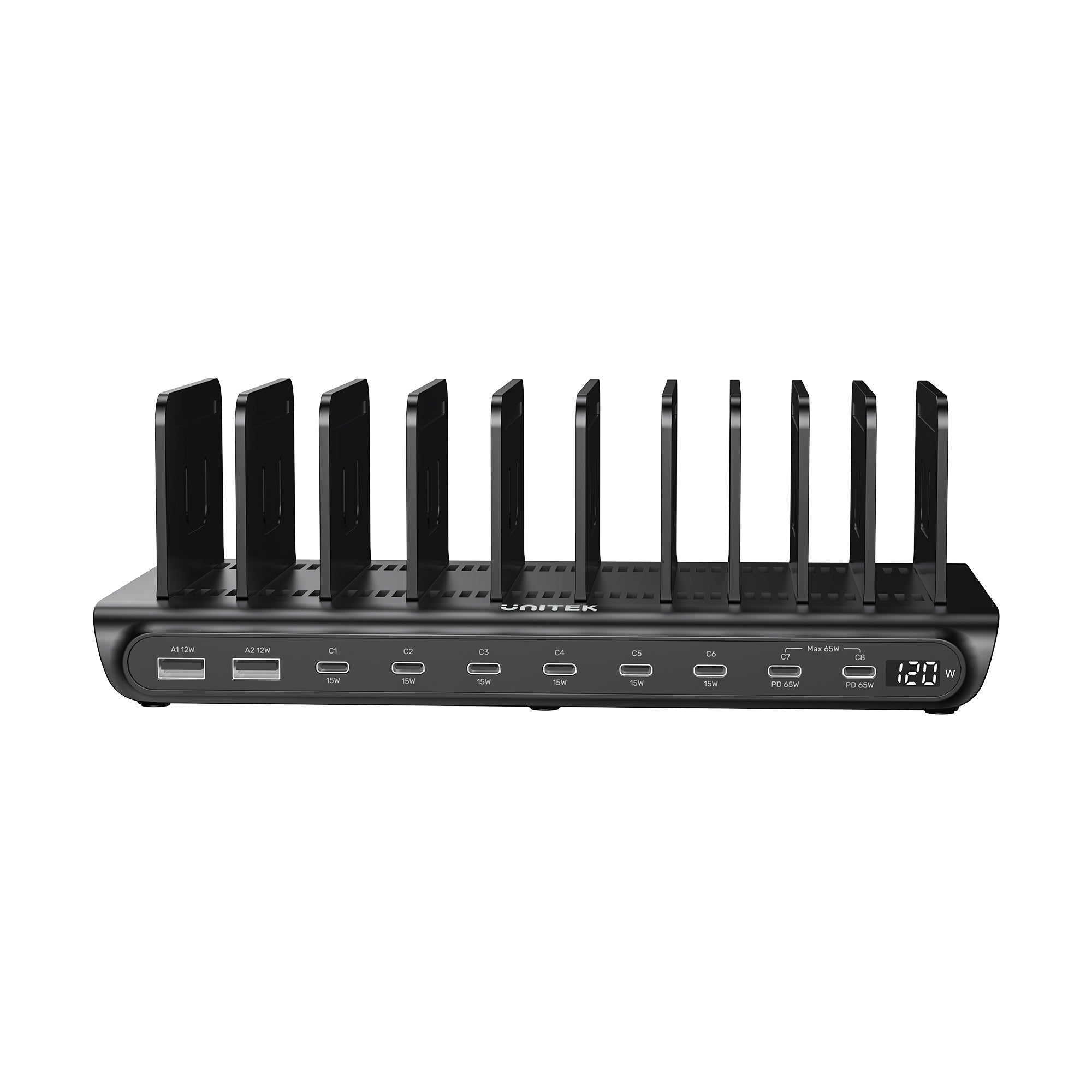 uCharge 120W 10-Port USB Smart Charging Station