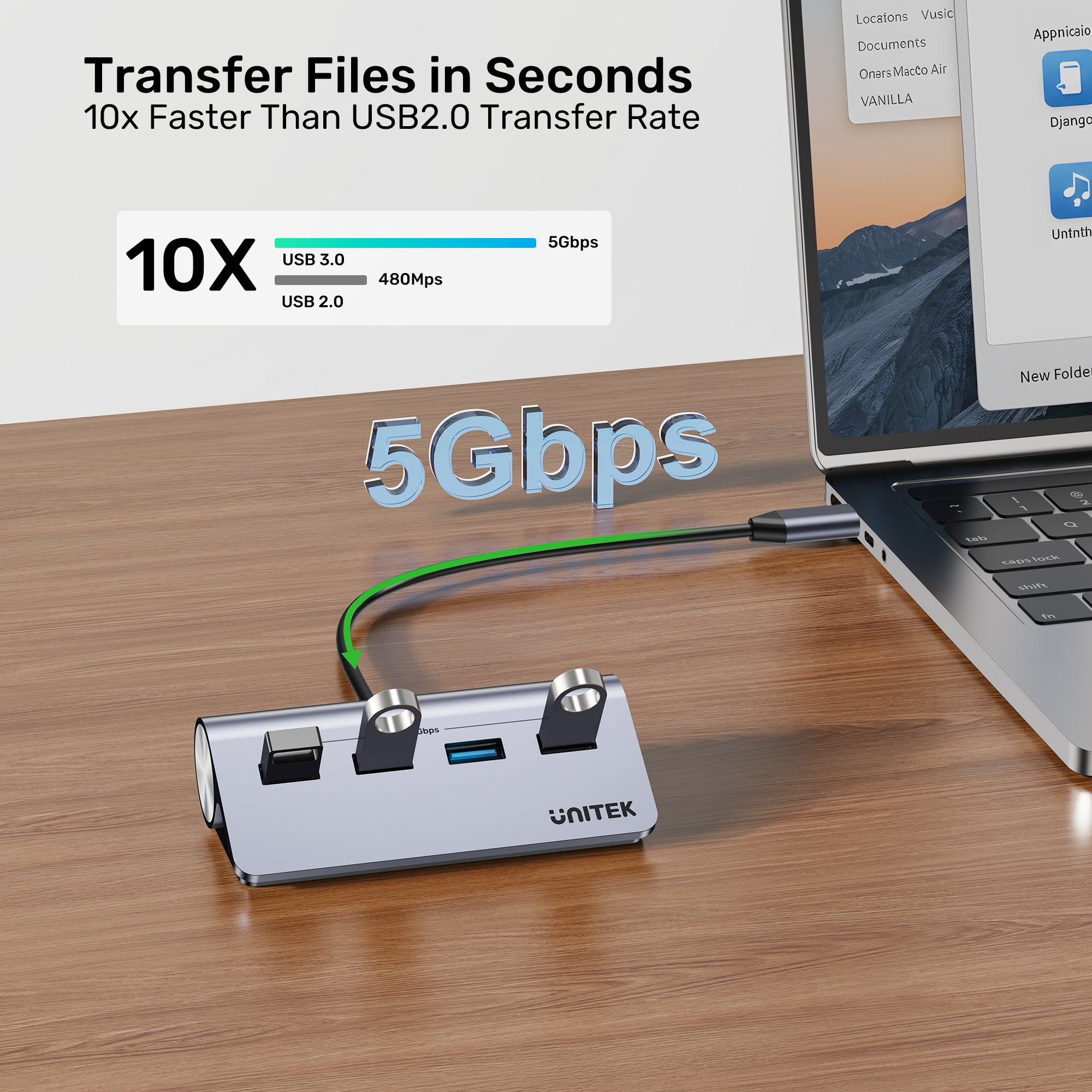 uHUB Q4 4-in-1 USB -C Hub with 4 Ports USB-A