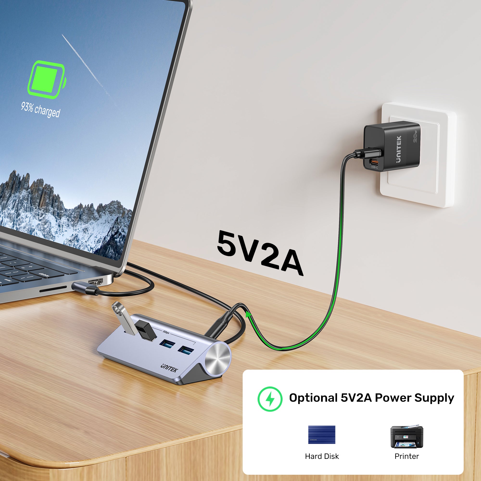uHUB Q4 4-in-1 USB -C Hub with 4 Ports USB-A