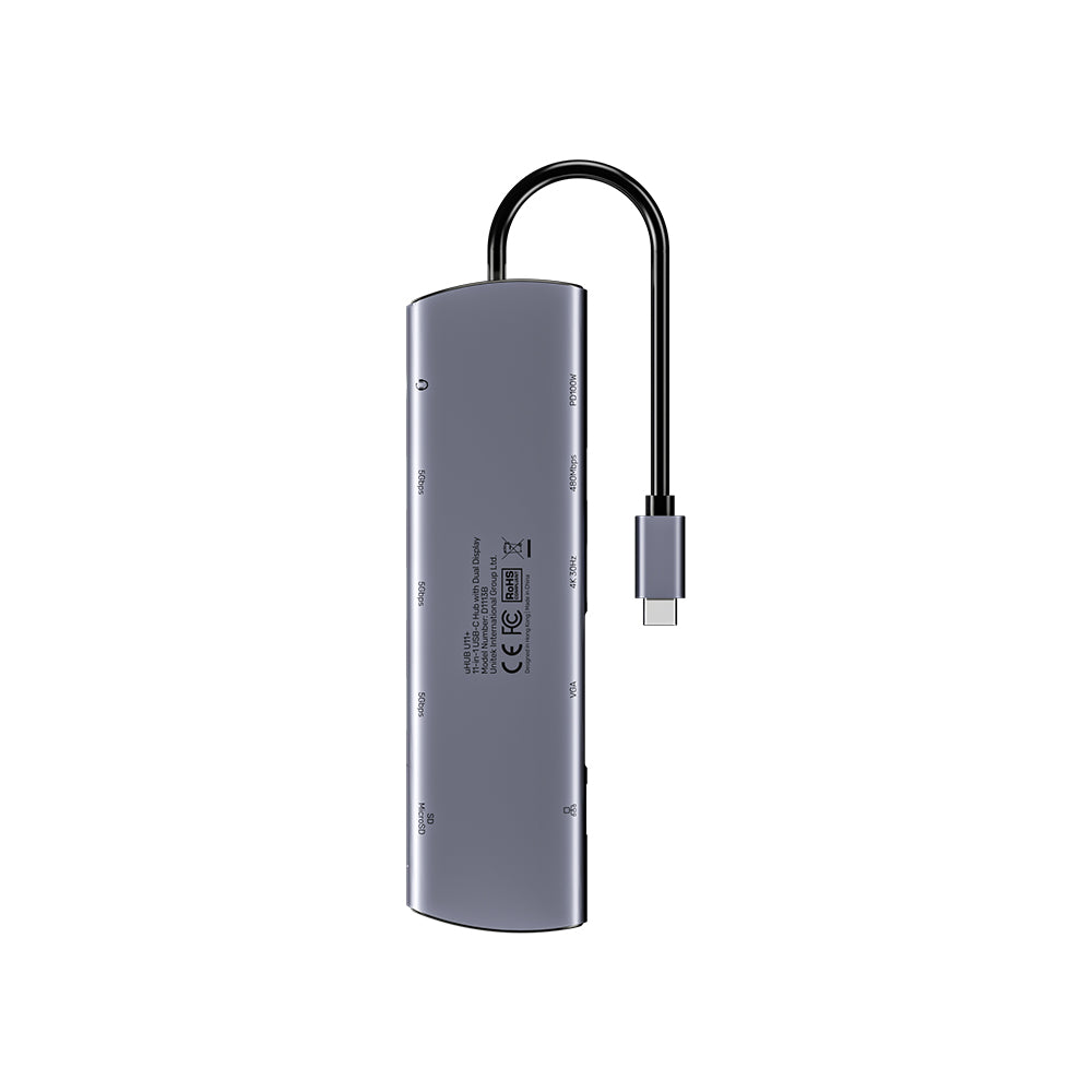 uHUB U11+ 11-in-1 USB-C Hub with Dual Display