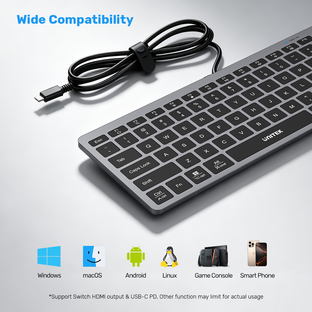 7-in-1 USB-C Ethernet Keyboard Hub