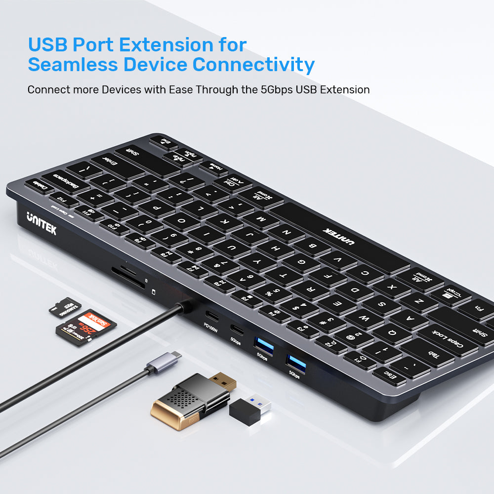 7-in-1 USB-C Multi-function Keyboard Hub