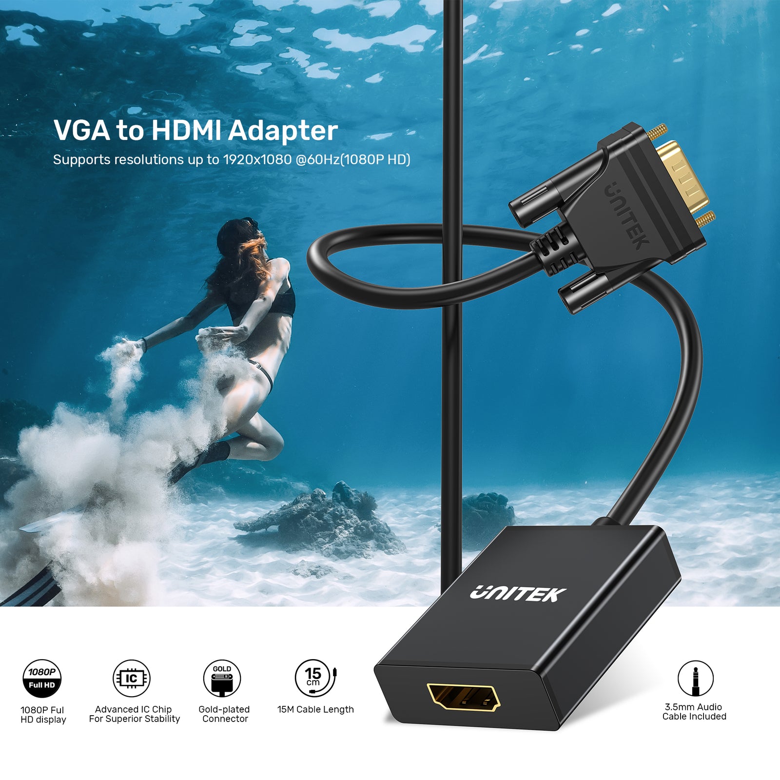 VGA to HDMI Adapter | UNITEK