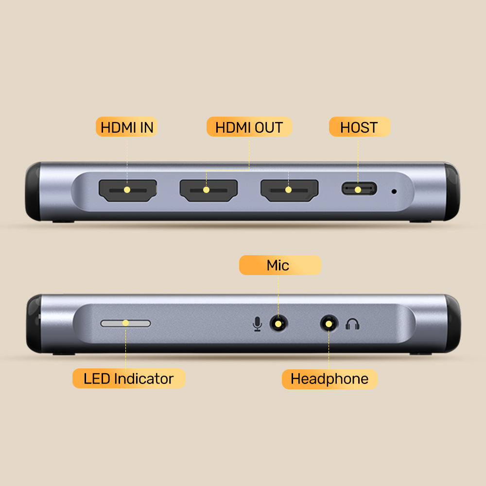 4K@60Hz Video Capture Card (Dual 4K HDMI Loop-out)