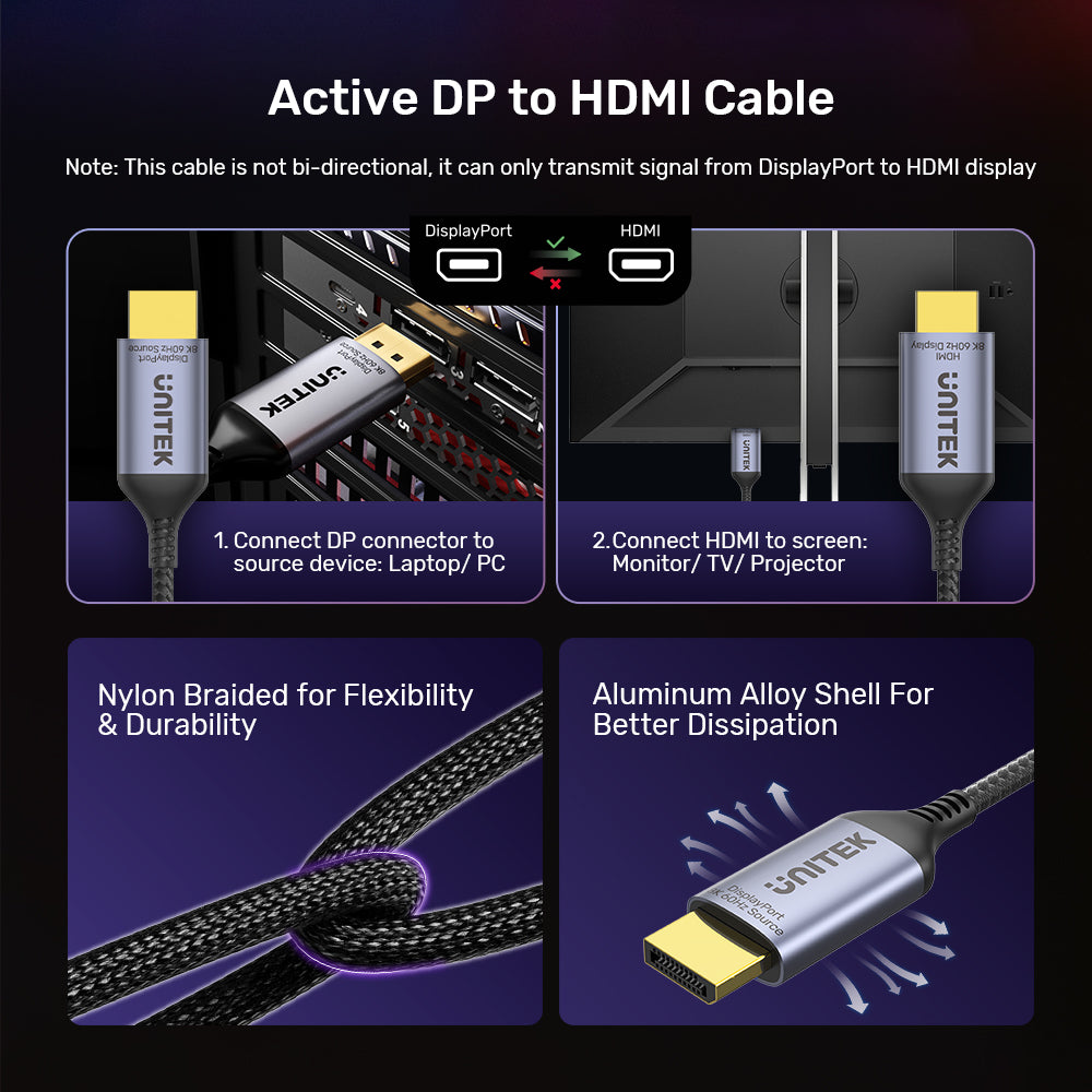 DisplayPort 1.4 - HDMI 8K 케이블