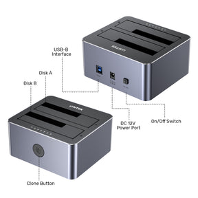 5Gbps Dual-Bay SATA Docking Station