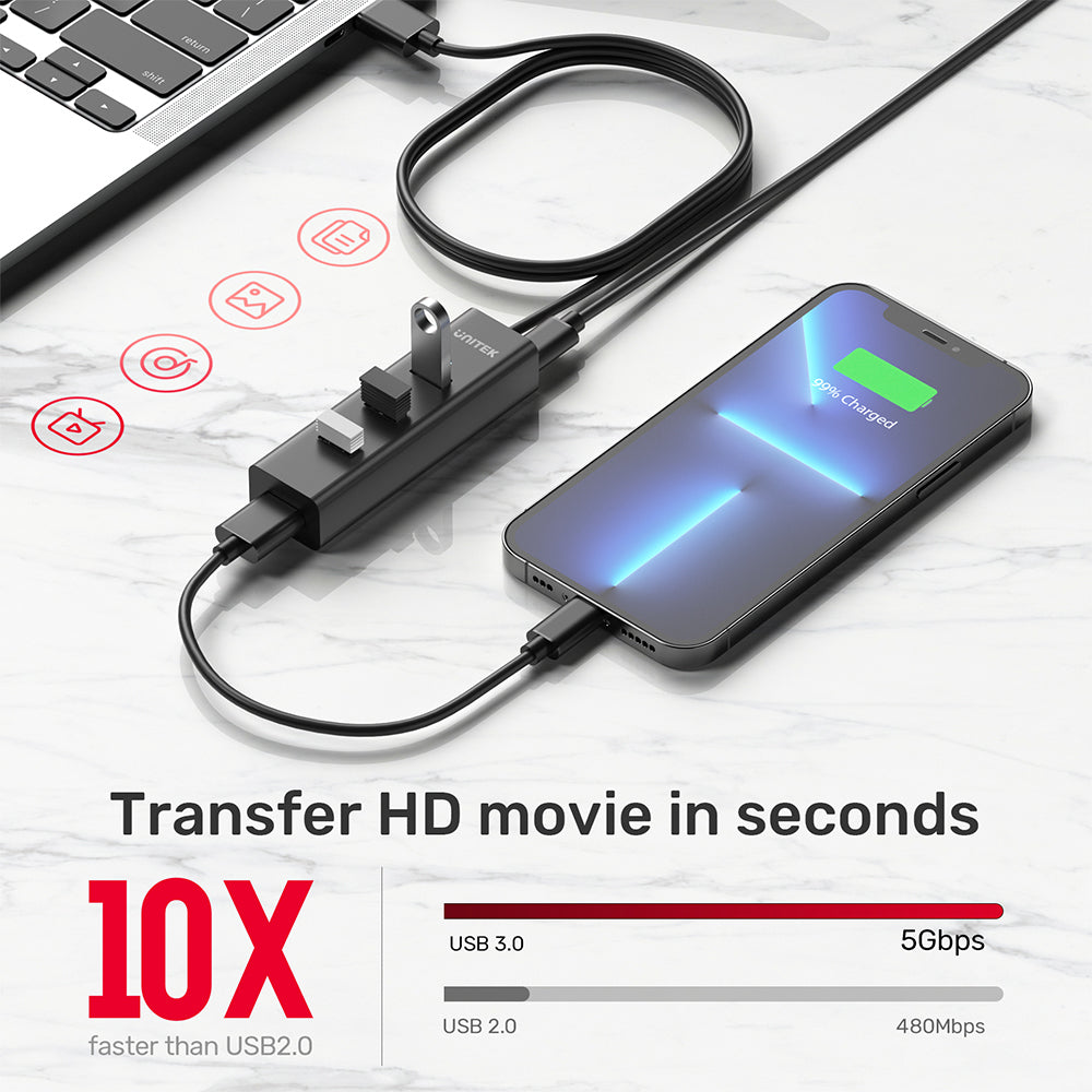 4-in-1 USB-A 5Gbps Hub