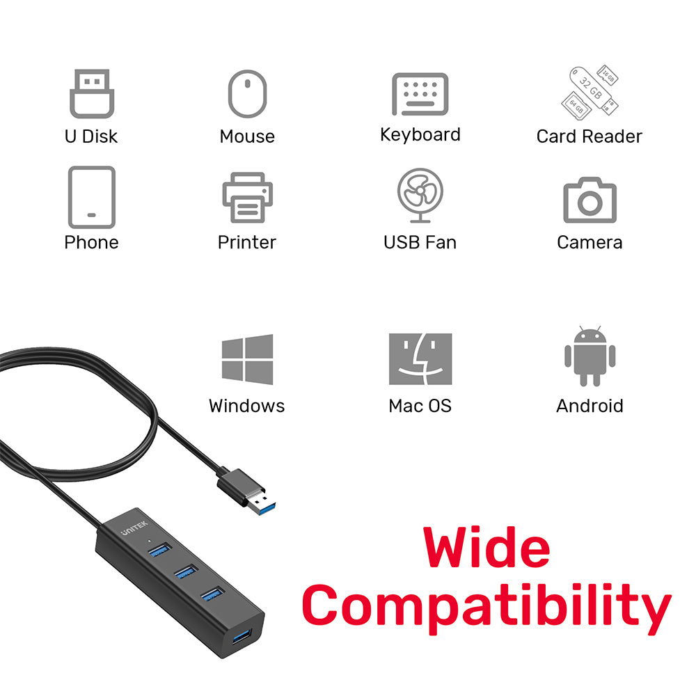 4-in-1 USB-A 5Gbps Hub