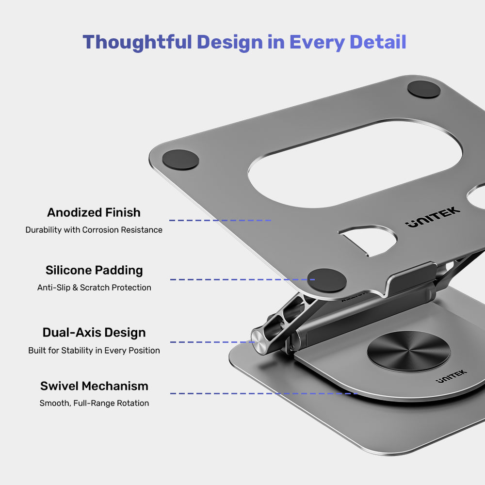 Laptop Stand with Detachable USB-C Hub