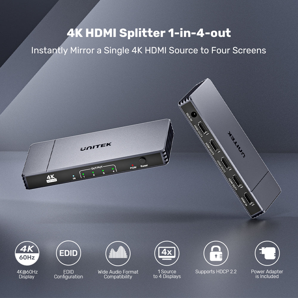 4K HDMI Splitter 1-in-4-out