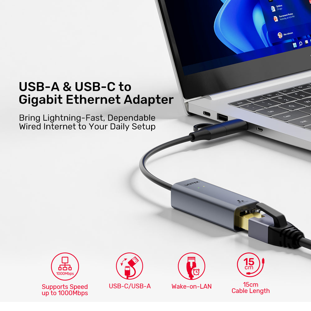 USB-C / USB-A to Gigabit Ethernet Adapter