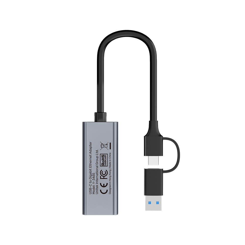 USB-A / USB-C to Gigabit Ethernet Adapter | UNITEK