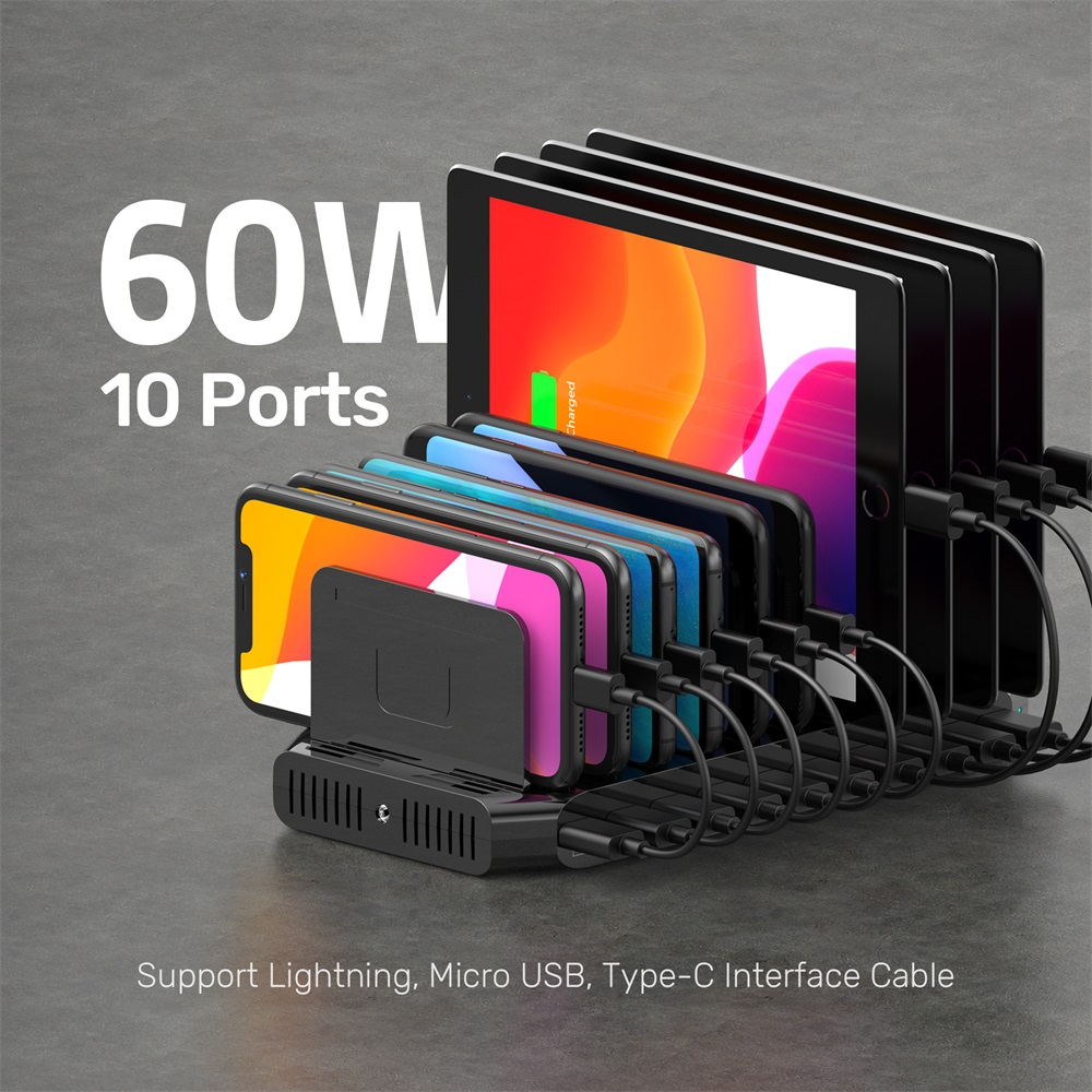 10-Port USB Charging Station 60W