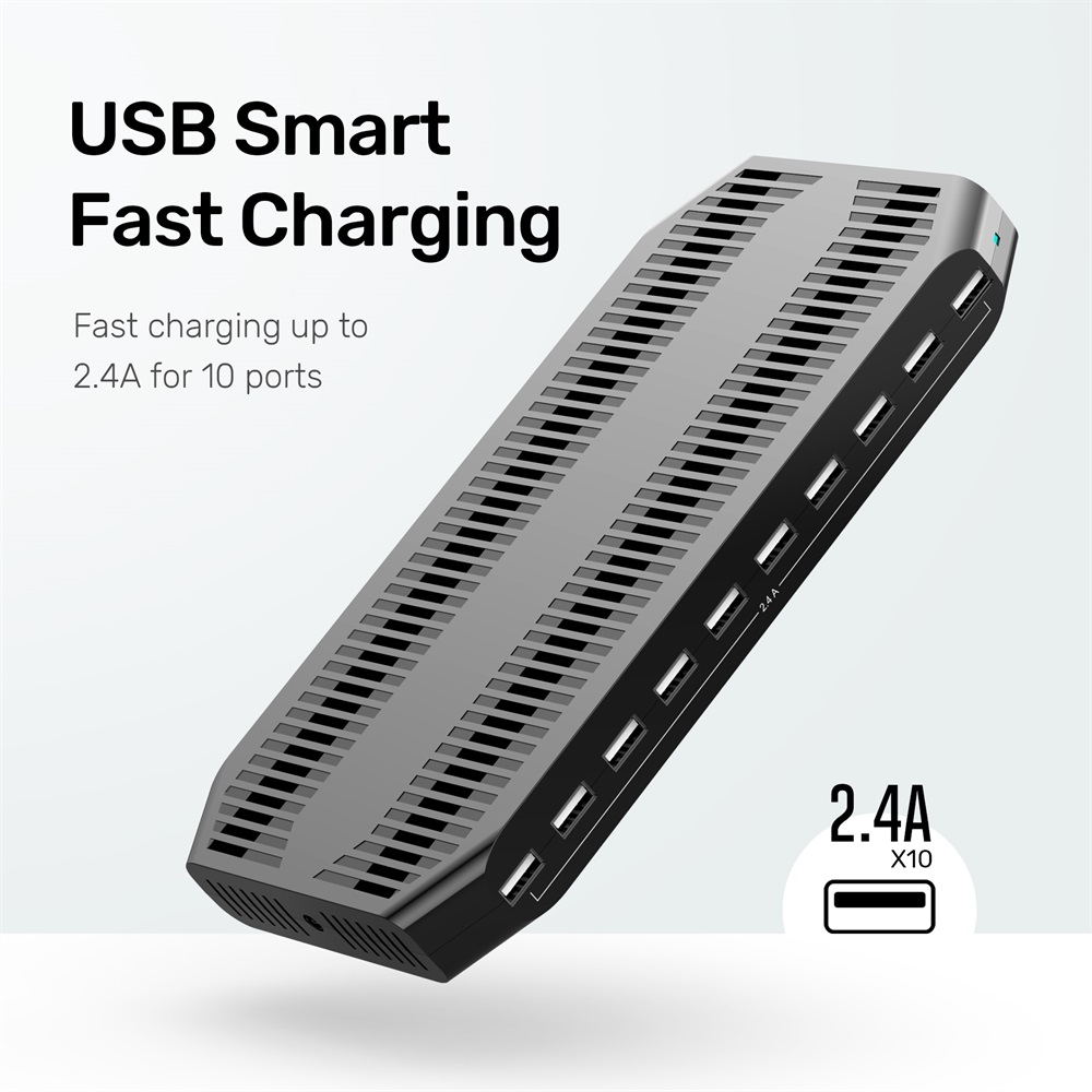 10-Port USB Charging Station 60W