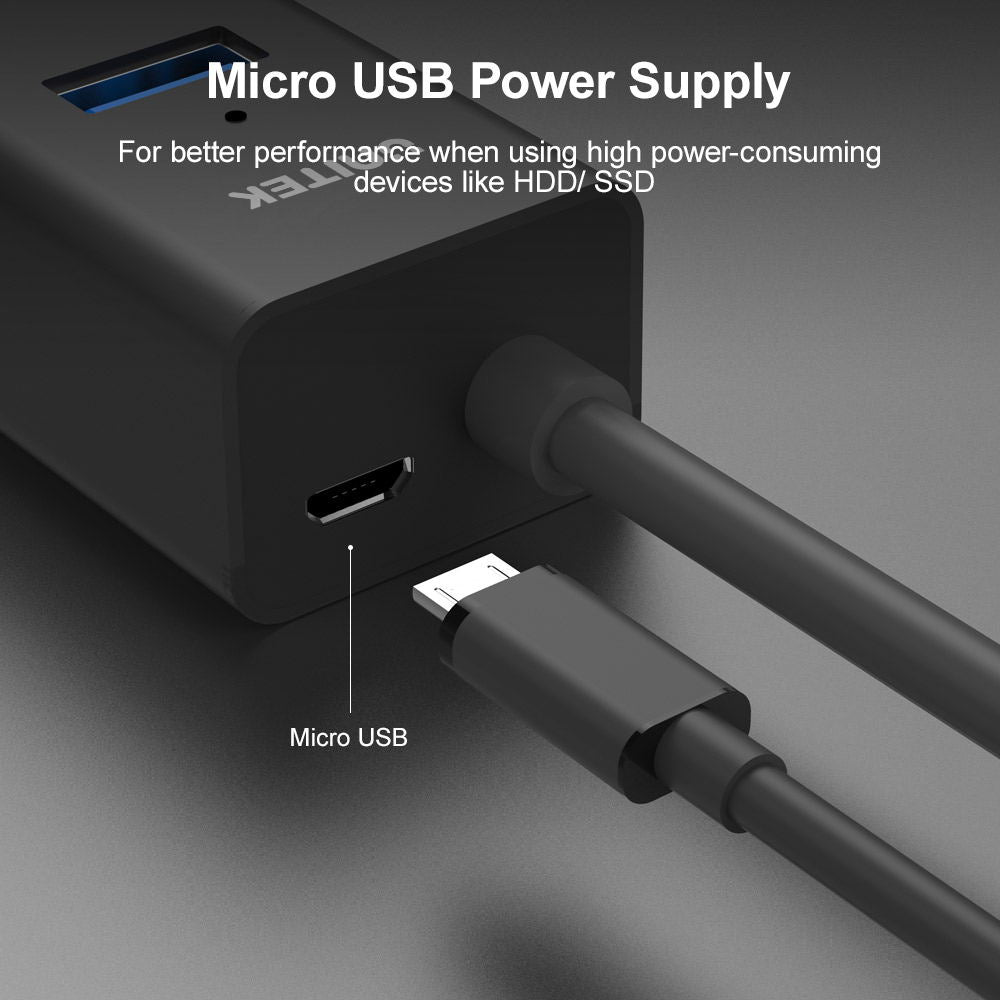4-Port USB 3.0 Hub Long Cable 4ft