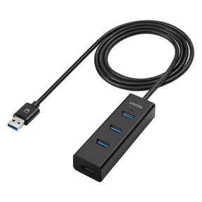 4 ポート USB 3.0 ハブ ロング ケーブル 4 フィート