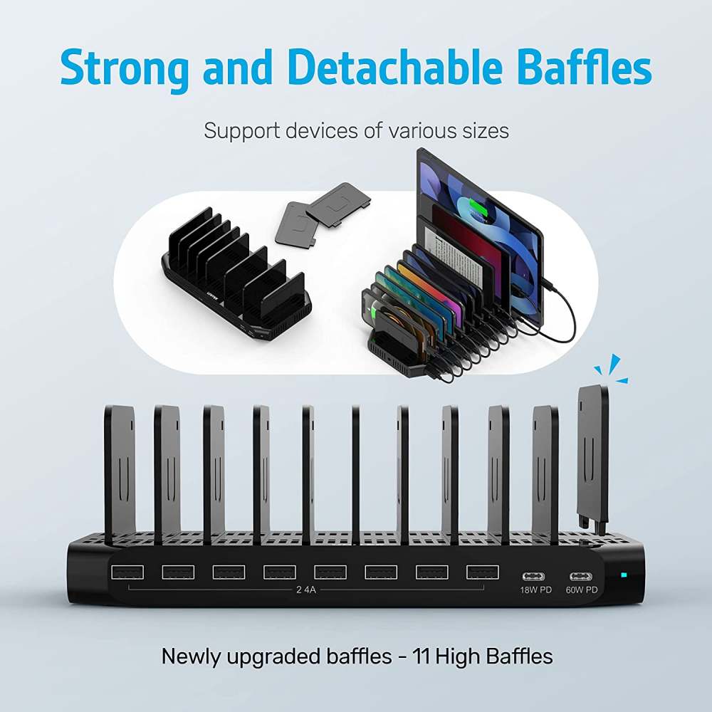 UNITEK Charging Station with 18W and 60W Power Delivery